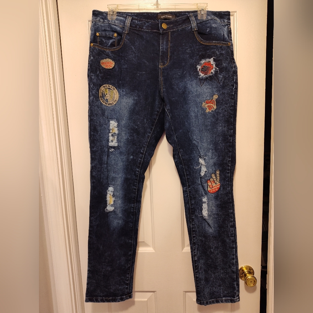 Ashley Stewart Patch Jeans